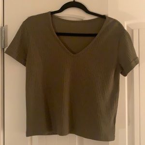 Olive green waffle kit top